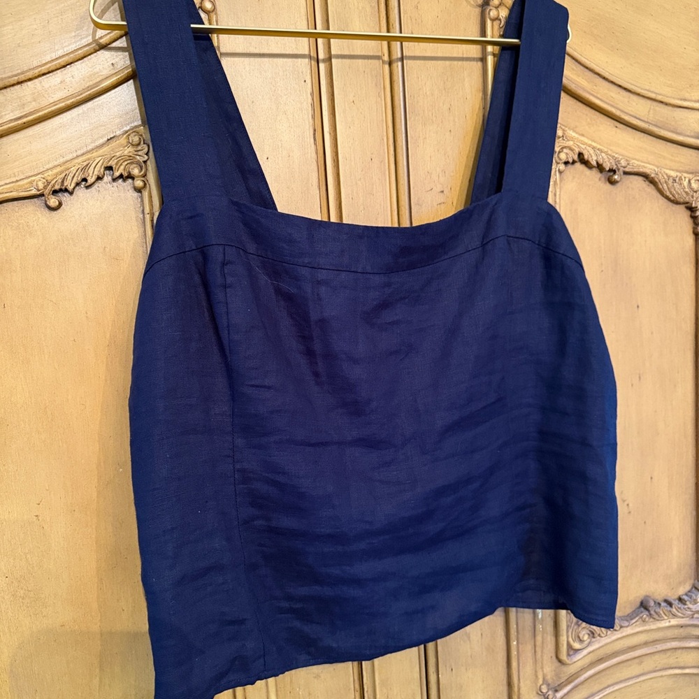 Quince Deep Blue Top 100% Linen